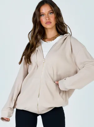 Princess Polly oversized zip up jacket thumbnail 1