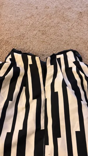Black and white striped quilted skirt Multiple thumbnail 3