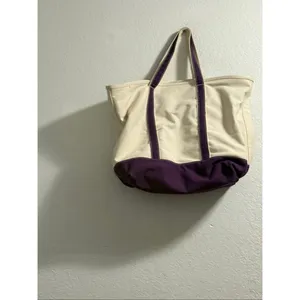 Land's end Extra Large 5 Pocket Zip Top Long Handle Canvas Tote Bag 25x15 Dolls thumbnail 3