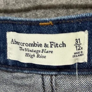 Abercrombie & Fitch The Vintage Flare Jeans Womens 31‎ Blue High Rise Raw Hem thumbnail 11