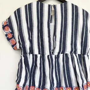 ANTHROPOLOGIE Maeve Vieques Midi Top Linen Embroidered Small thumbnail 6