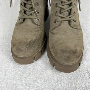 MIA Terrie Lace Up Combat Boot Olive Green Women’s 7.5 Chunky Heel Ankle Boot thumbnail 7