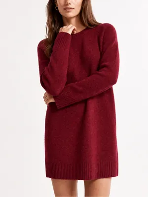Abercrombie & Fitch Madeline Red Wool Blend Sweater Mini Dress NWT M TALL thumbnail 2