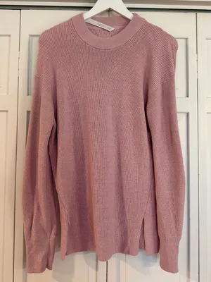 Lululemon ribbed merino wool blend lavender crewneck sweater size 6 thumbnail 2
