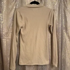 Abercrombie & Fitch Tan Mock Neck Long Sleeve Ribbed Top Medium thumbnail 2