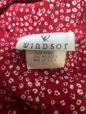 WINDSOR Vintage Red Floral Printed A-Line Skirt thumbnail 4