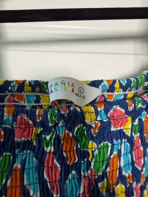 Multicolor Fish Dress Smocked Bodice Multiple Size L thumbnail 3