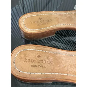 Kate Spade New York Brie Sandals Women’s 8.5 M White Leather Gold Chain Fringe thumbnail 11