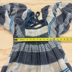 Free People All Lined Up Multi Striped Gauzy Mini Dress Boho Lightweight Blue Sm thumbnail 14