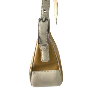Coach 4447 Hamptons Leather Demi Shoulder Hobo Bag Vintage Brown Cream thumbnail 3