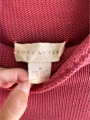 Doncaster Luxury Pink Sleeveless Moc Neck Sweater Vest Knit Too M thumbnail 4