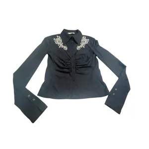 Max Studio Black Embroidered Shirt size M thumbnail 7