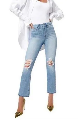 Good American Good Boy Wide Release Hem Jeans thumbnail 1
