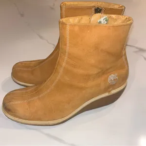 Timberland Genuine Leather Tan Wedge Boots 7.5 thumbnail 4