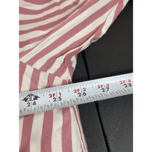 Jane & Delancey Womens 2X Pink White Striped Rayon Blouse Roll Tab High Low Top thumbnail 11