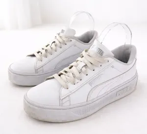 Puma Smash 3.0 Platform Sneakers Women 7.5 White Leather‎ Chunky Streetwear thumbnail 1