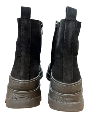 HEE Black Suede Lace-Up Combat Boots Leather Lug Sole Made in Spain NIB EU 37 thumbnail 6