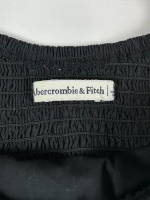 Abercrombie & Fitch Black Ruched Puff Sleeve Mini Dress Women's Size Medium thumbnail 5