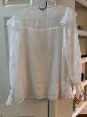 FloryDay white sheer blouse women’s Small thumbnail 2