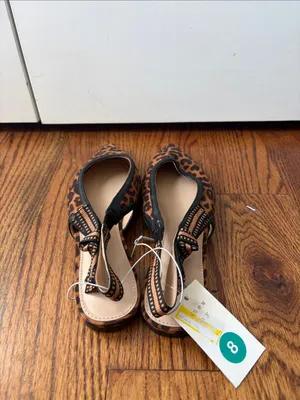 a new day Leopard Print Pointed Toe Slingback Flats Size 8 New thumbnail 4