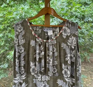 Faith Vintage Sage Green Embellished Boho Maxi Dress Size M thumbnail 3