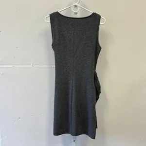 Club Monaco Women's Gray Stretch Dress Faux Wrap Self Side Tie Sheath Sz Small‎ thumbnail 3
