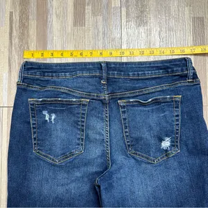 Maurices Dark Blue Distressed Skinny Jeans, Size 12 Short thumbnail 8