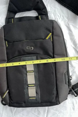 Solo Black Sling Backpack Crossbody Bag, Zip Closure, Adjustable Strap Pockets thumbnail 5