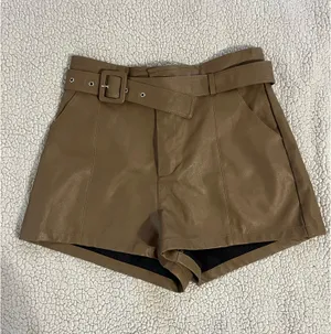 Gilli Faux Leather Shorts Tan Size M thumbnail 12
