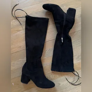 Sam Edelman Women's Vinney Boot Size 7 Block Heel Tall Black Stretch thumbnail 5