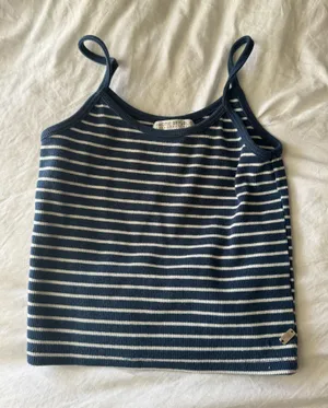 Pull and Bear Navy Striped Tank thumbnail 1