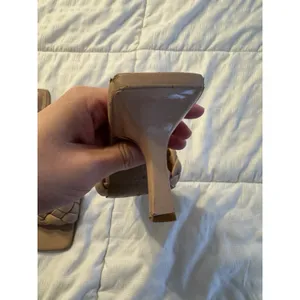 Steven New York Beige Braided Kitten Heel Mules Woven Strap Idra Nude Size 6.5 thumbnail 3