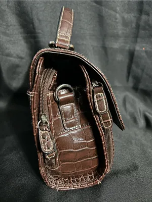 Rosetti Women’s Brown Croc-Embossed Top Handle Multi Pocket Handbag Purse thumbnail 7