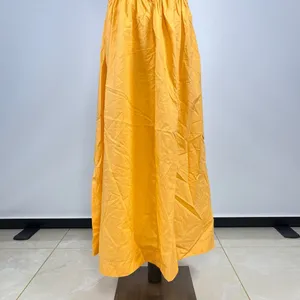 NWOT Farm Rio Gathered Drop Waist Maxi Dress Size L Orange Cotton thumbnail 9