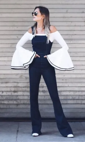 Torn by Ronny Kobo Black Denim Overalls with Size Zipper. Size 27 thumbnail 1