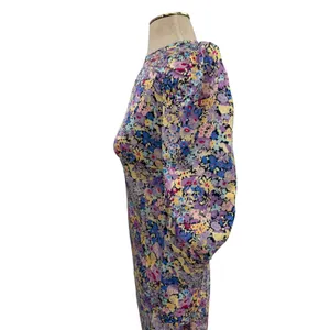 Elliatt Mackenzie Floral Puff Sleeve Cutout Back Maxi Dress Multi NWT Size Small thumbnail 7