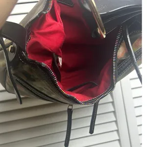 Y2K Dooney & Bourke Rainbow Crayon Graffiti Logo Hobo Shoulder Bag thumbnail 9