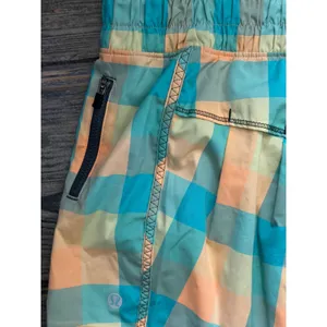 Lululemon Leader of the Track Plaid Pleated Skirt Size 4 Yellow Teal Lined Skort thumbnail 7