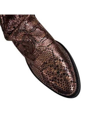 EUC Free People Leather Amarone Cooper Snakeskin Boots Size 7.5 thumbnail 10