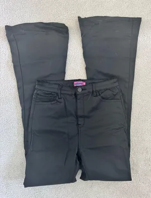 Edikted Leather Flare Pants thumbnail 1