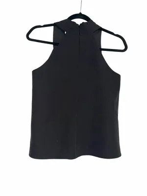 Milly Preston Cady Halter Top Black Asymmetrical Neck Sleeveless Top SMALL thumbnail 5