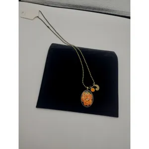 Pumpkin Necklace Halloween‎ Charm Pendant Gold Tone Chain Costume Jewelry thumbnail 2