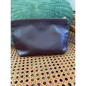 Cuyana Oxblood Leather Top Zip Classic Accessories Pouch Clutch Bag thumbnail 2