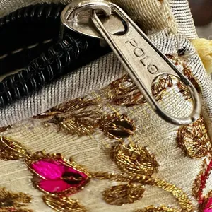 Embroidered multicolored pom Pom strap crossbody purse thumbnail 11