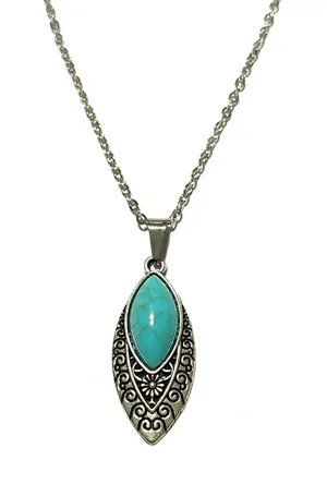Turquoise color pendant necklace Blue thumbnail 1