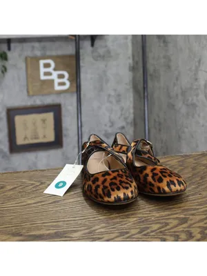 A New Day Crisscross Strap Round-Toe Velvet Flats Leopard Brown Multi 9M thumbnail 3