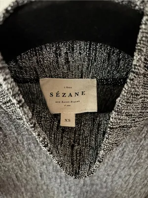 SEZANE Silver Nemy Jumper Size XS Metallic Mock Neck Turtleneck Top Long Sleeve thumbnail 9