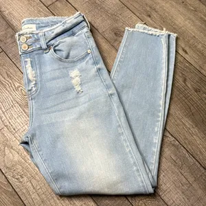KanCan Light Wash Distressed Ankle Jeans Blue Size undefined thumbnail 3