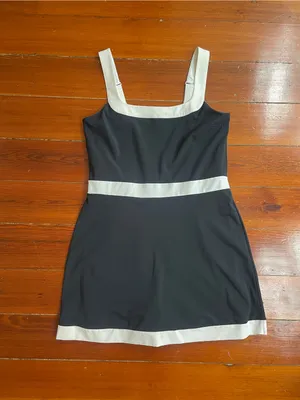 Abercrombie & Fitch Mini Skort Dress Black & White Tennis Athletic Golf Sz LT 🧡🎀 thumbnail 8