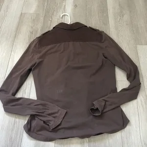 James Perse Shirt cotton corduroy button up long sleeve womens Brown (large) thumbnail 6